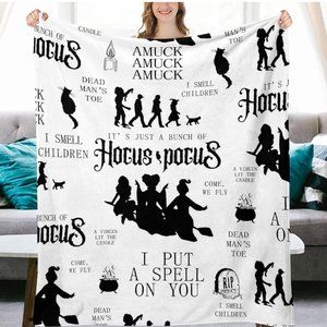 NEW Hocus Pocus Fleece Throw Blanket Halloween Walt Disney Studios 50"x40"
